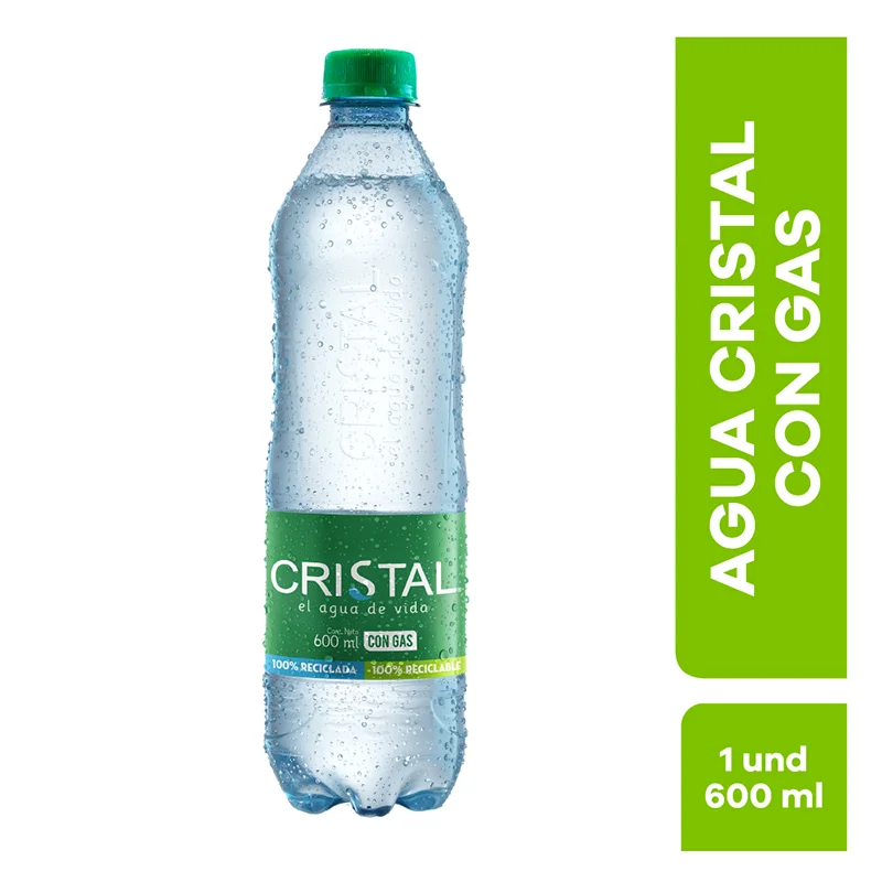 Agua Cristal Con Gas Pet 600 Ml